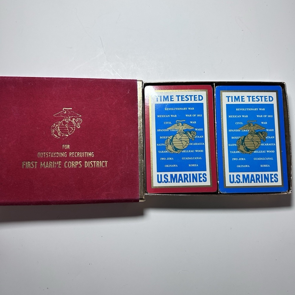 First Marine Corps District U.S. Marines 2 Decks Playing Cards